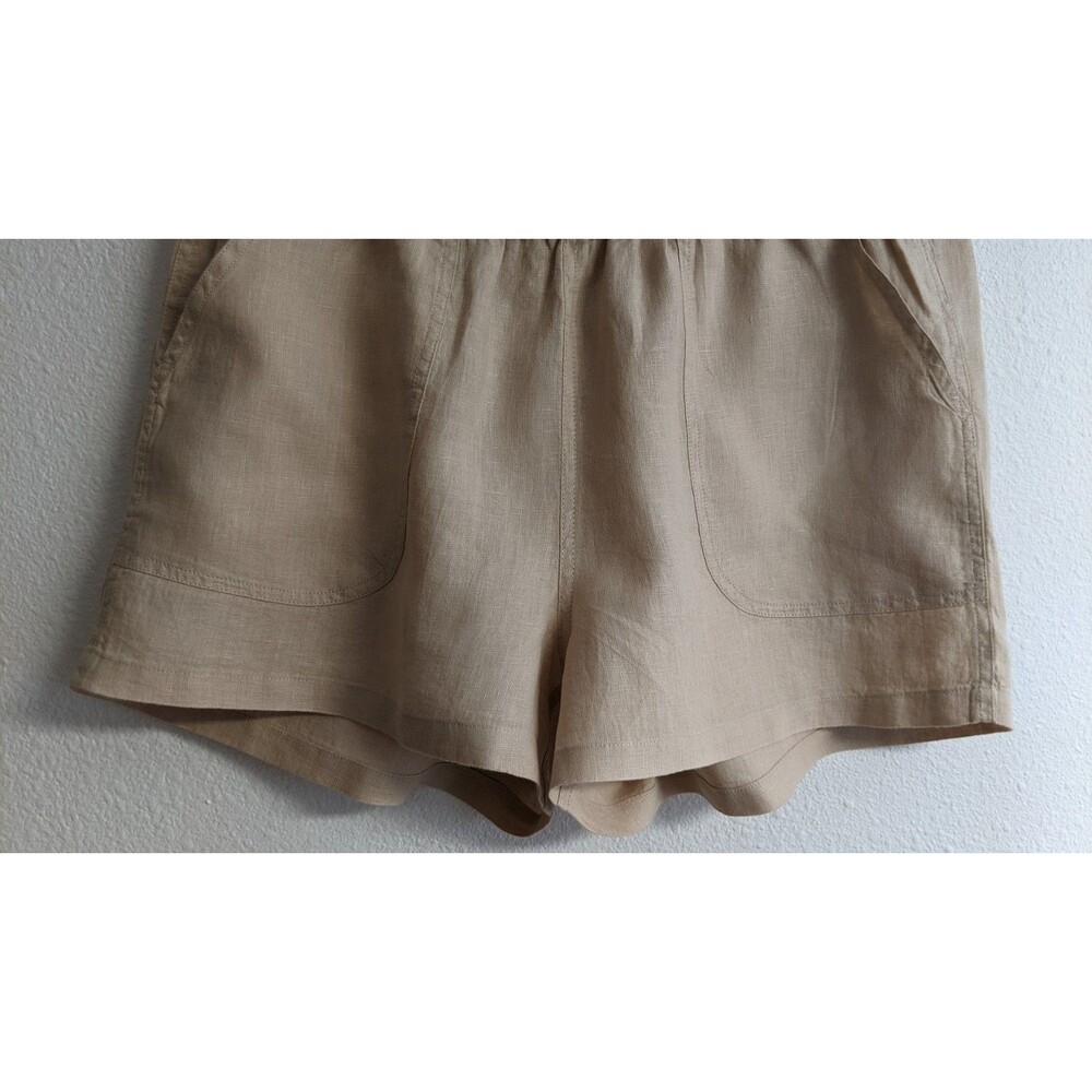 NEW~QUINCE Women's 100% European Linen Shorts in "Driftwood" Beige Large - Picture 5 of 13